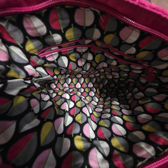 Vera Bradley Triple Zip Hipster Pink Quilted Microfiber Crossbody Purse - Picture 16 of 16
